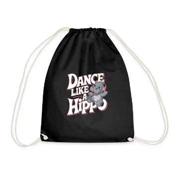 Adorable Baby Hippo Artwork for Hippo Lovers - Drawstring Bag - black - Front