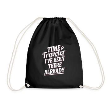 Time travel sci-fi enthusiast and time machine - Drawstring Bag - black - Front