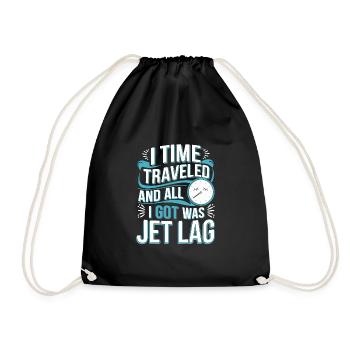 Time travel sci-fi enthusiast and time machine - Drawstring Bag - black - Front