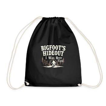 Bigfoot Believer Sasquatch Cryptid Forest Creature - Drawstring Bag - black - Front