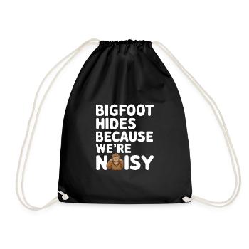 Bigfoot Believer Sasquatch Cryptid Forest Creature - Drawstring Bag - black - Front
