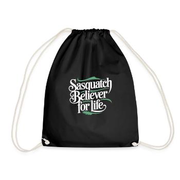 Bigfoot Believer Sasquatch Cryptid Forest Creature - Drawstring Bag - black - Front