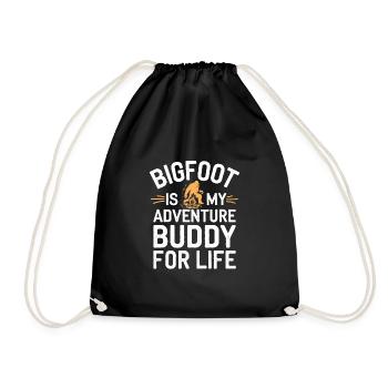 Bigfoot Believer Sasquatch Cryptid Forest Creature - Drawstring Bag - black - Front