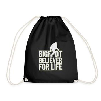 Bigfoot Believer Sasquatch Cryptid Forest Creature - Drawstring Bag - black - Front