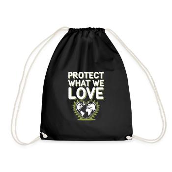 Climate optimism, Earth Day, Sustainability - Drawstring Bag - black - Front