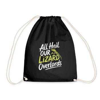 Lizard People Reptile Conspiracy And Secret - Drawstring Bag - black - Front
