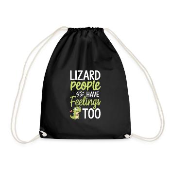 Lizard People Reptile Conspiracy And Secret - Drawstring Bag - black - Front