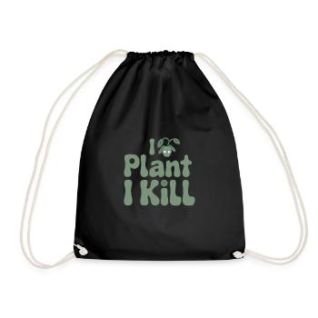 Plant Parent Black Thumb Funny Plant Care Struggle - Drawstring Bag - black - Front