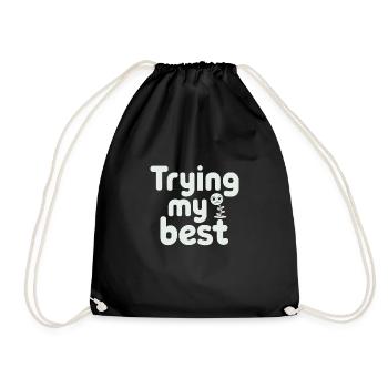 Plant Parent Black Thumb Funny Plant Care Struggle - Drawstring Bag - black - Front