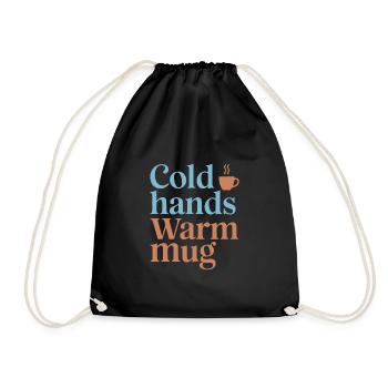 Winter Cozy Culture Warm Blankets Hot Cocoa - Drawstring Bag - black - Front