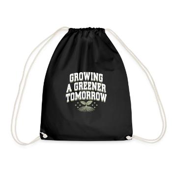 Climate optimism, Earth Day, Sustainability - Drawstring Bag - black - Front