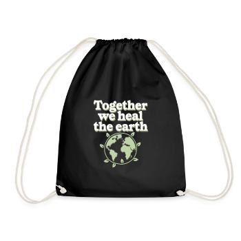 Climate optimism, Earth Day, Sustainability - Drawstring Bag - black - Front