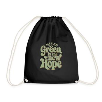 Climate optimism, Earth Day, Sustainability - Drawstring Bag - black - Front