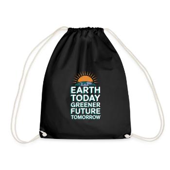 Climate optimism, Earth Day, Sustainability - Drawstring Bag - black - Front