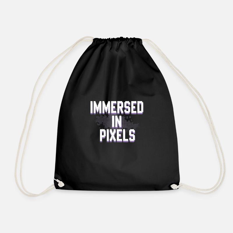 Introverted Gamer Declarer Calm - Drawstring Bag - black