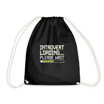 Introverted Gamer Declarer Calm - Drawstring Bag - black - Front