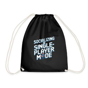 Introverted Gamer Declarer Calm - Drawstring Bag - black - Front