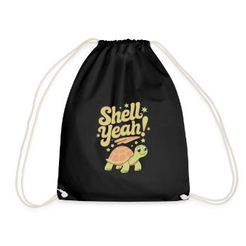 Turtle care for owners of - Drawstring Bag - black - Front