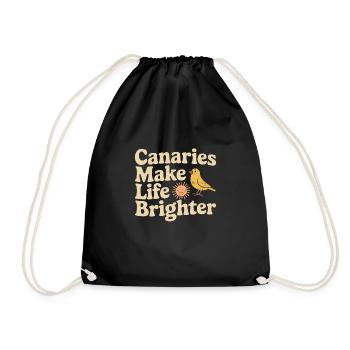 Pet, canary, owner, bird lover and - Drawstring Bag - black - Front