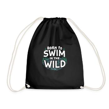 Wildes Schwimmen Im Freien Abenteuer Und Offenes - Turnbeutel - Schwarz - Vorne