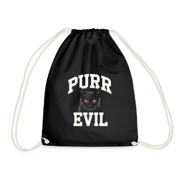 Cat Lover, Dark Humor, Naughty, - Drawstring Bag - black - Front