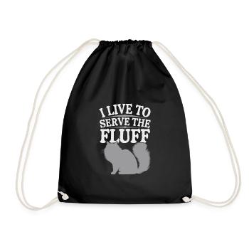 Cat Lover, Dark Humor, Naughty, - Drawstring Bag - black - Front