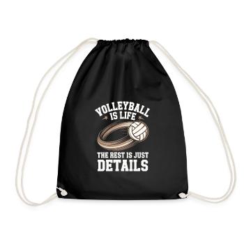 Volleyball Player And Fan Spike Serving - Drawstring Bag - black - Front