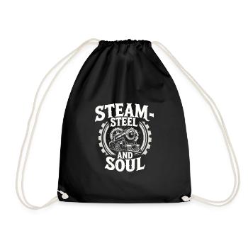 Railfan Train Enthusiast Locomotive Lover - Drawstring Bag - black - Front