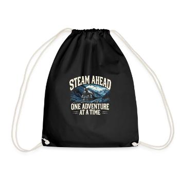 Railfan Train Enthusiast Locomotive Lover - Drawstring Bag - black - Front