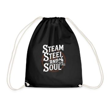 Railfan Train Enthusiast Locomotive Lover - Drawstring Bag - black - Front