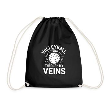 Volleyball Player And Fan Spike Serving - Drawstring Bag - black - Front