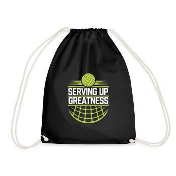 Volleyball Player And Fan Spike Serving - Drawstring Bag - black - Front
