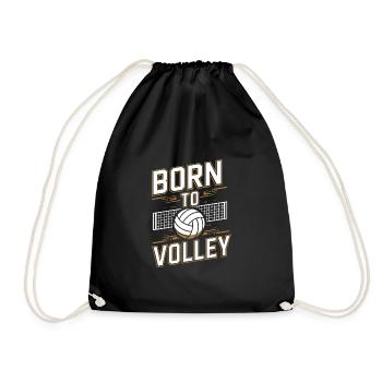 Volleyball Player And Fan Spike Serving - Drawstring Bag - black - Front