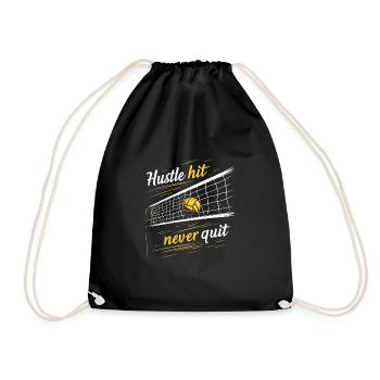 Volleyball Player And Fan Spike Serving - Drawstring Bag - black - Front