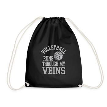 Volleyball Player And Fan Spike Serving - Drawstring Bag - black - Front