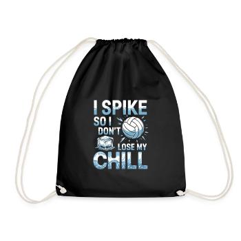 Volleyball Player And Fan Spike Serving - Drawstring Bag - black - Front