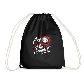 Volleyball Player And Fan Spike Serving - Drawstring Bag - black - Front