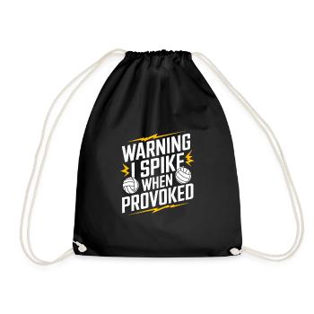 Volleyball Player And Fan Spike Serving - Drawstring Bag - black - Front