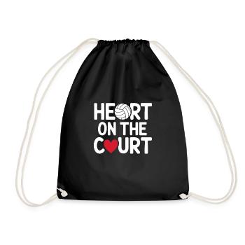 Volleyball Player And Fan Spike Serving - Drawstring Bag - black - Front