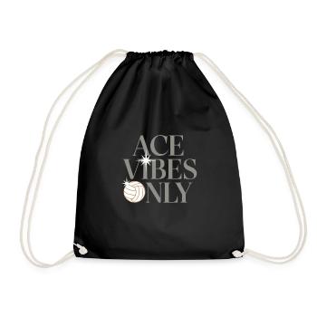 Volleyball Player And Fan Spike Serving - Drawstring Bag - black - Front