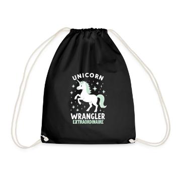 Unicorn breeder funny magical creature and - Drawstring Bag - black - Front
