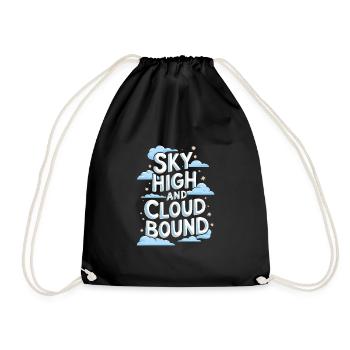 Cloud View, Relaxing Sky, Dreamy - Drawstring Bag - black - Front