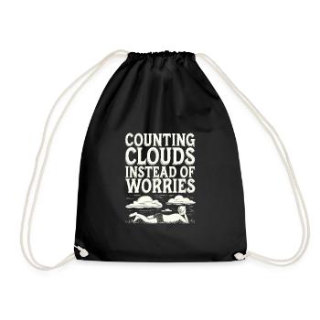 Wolkenblick, Entspannender Himmel, Verträumte - Turnbeutel - Schwarz - Vorne