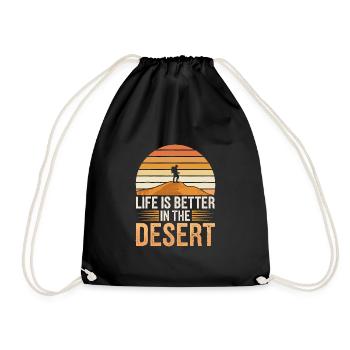 Desert wanderers, rugged trails and dry - Drawstring Bag - black - Front