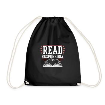 Book-like humour, Witty reading quotes, Literary - Drawstring Bag - black - Front