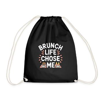 Brunch Culture Bottomless Mimosa Lovers - Drawstring Bag - black - Front