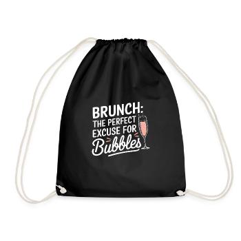 Brunch Culture Bottomless Mimosa Lovers - Drawstring Bag - black - Front