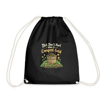 Composting enthusiasts Sustainable gardening - Drawstring Bag - black - Front