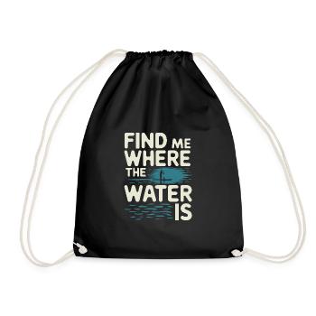 Paddleboarding SUP adventures, water sports in the - Drawstring Bag - black - Front