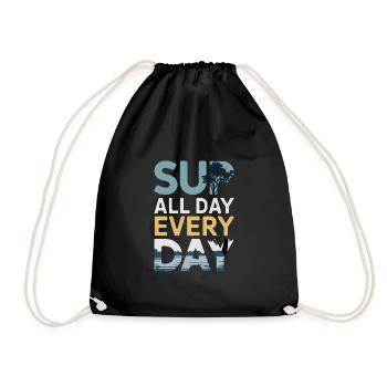 Paddleboarding SUP adventures, water sports in the - Drawstring Bag - black - Front